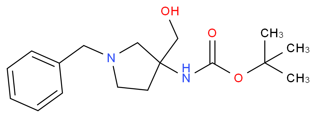 tert-Butyl 1-benzyl-3-(hydroxymethyl)pyrrolidin-3-ylcarbamate_分子结构_CAS_475469-14-8)