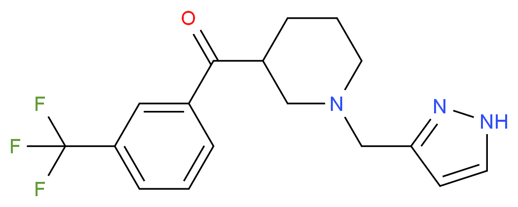 [1-(1H-pyrazol-3-ylmethyl)-3-piperidinyl][3-(trifluoromethyl)phenyl]methanone_分子结构_CAS_)