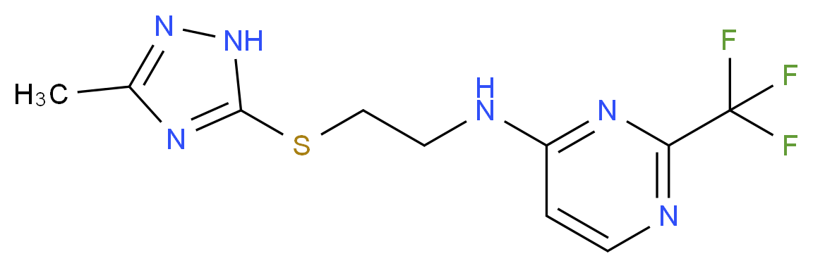 N-{2-[(3-methyl-1H-1,2,4-triazol-5-yl)thio]ethyl}-2-(trifluoromethyl)pyrimidin-4-amine_分子结构_CAS_)