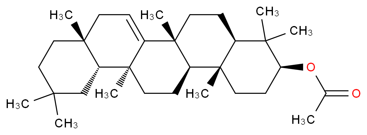 (3S,4aR,6aR,8aR,12aR,12bS,14aR,14bR)-4,4,6a,8a,11,11,12b,14b-octamethyl-1,2,3,4,4a,5,6,6a,8,8a,9,10,11,12,12a,12b,13,14,14a,14b-icosahydropicen-3-yl acetate_分子结构_CAS_2189-80-2