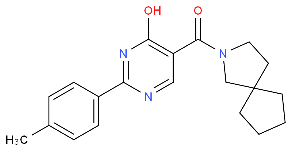 5-(2-azaspiro[4.4]non-2-ylcarbonyl)-2-(4-methylphenyl)pyrimidin-4-ol_分子结构_CAS_)