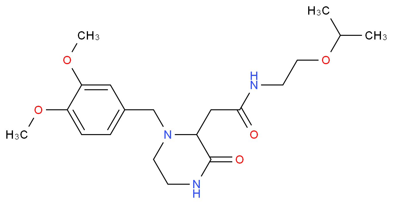 2-[1-(3,4-dimethoxybenzyl)-3-oxo-2-piperazinyl]-N-(2-isopropoxyethyl)acetamide_分子结构_CAS_)