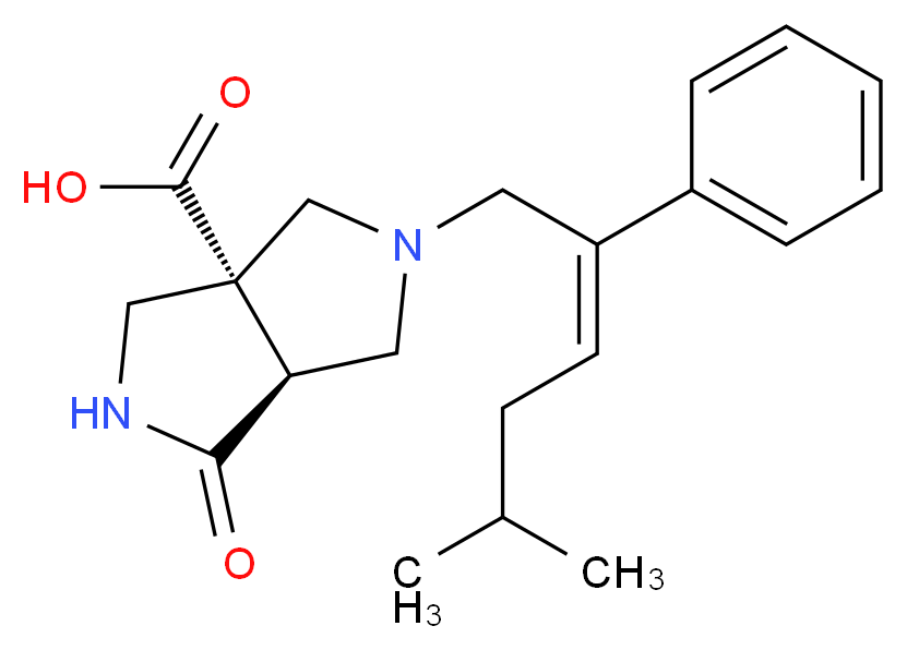 (3aR*,6aS*)-5-[(2Z)-5-methyl-2-phenylhex-2-en-1-yl]-1-oxohexahydropyrrolo[3,4-c]pyrrole-3a(1H)-carboxylic acid_分子结构_CAS_)