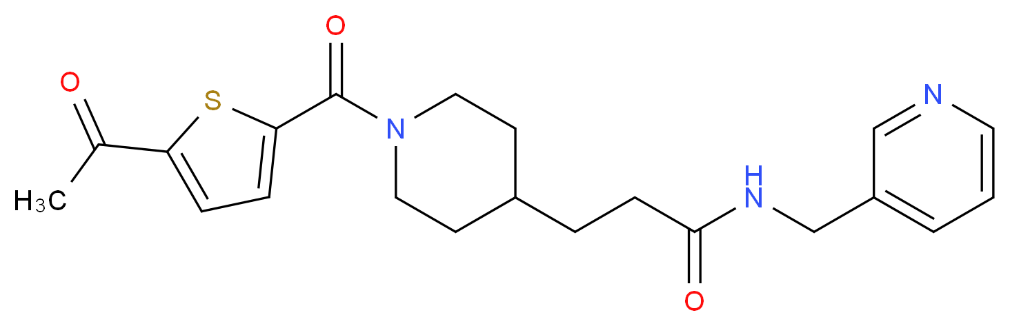 3-{1-[(5-acetyl-2-thienyl)carbonyl]-4-piperidinyl}-N-(3-pyridinylmethyl)propanamide_分子结构_CAS_)