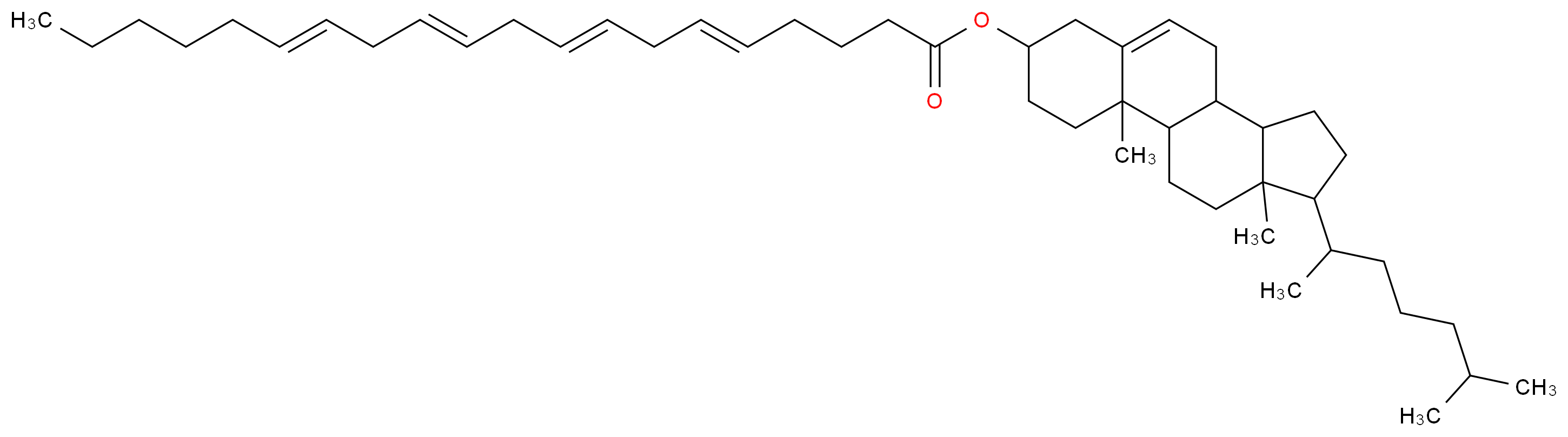 2,15-dimethyl-14-(6-methylheptan-2-yl)tetracyclo[8.7.0.0<sup>2</sup>,<sup>7</sup>.0<sup>1</sup><sup>1</sup>,<sup>1</sup><sup>5</sup>]heptadec-7-en-5-yl (5E,8E,11E,14E)-icosa-5,8,11,14-tetraenoate_分子结构_CAS_604-34-2