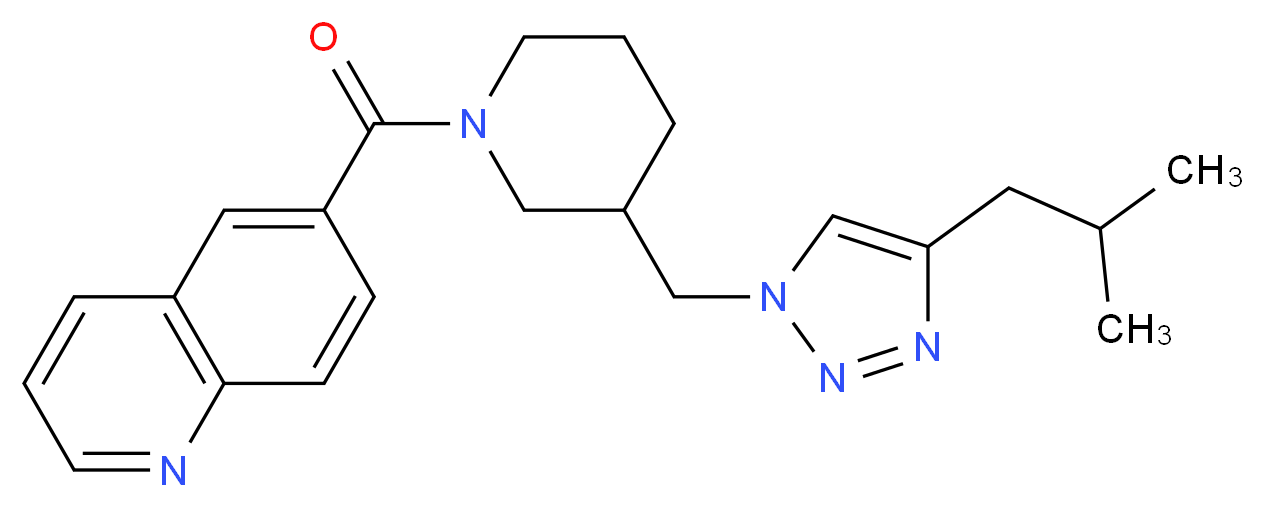 6-({3-[(4-isobutyl-1H-1,2,3-triazol-1-yl)methyl]piperidin-1-yl}carbonyl)quinoline_分子结构_CAS_)