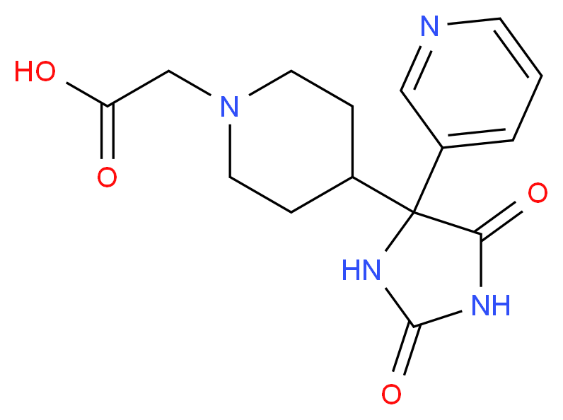 [4-(2,5-dioxo-4-pyridin-3-ylimidazolidin-4-yl)piperidin-1-yl]acetic acid_分子结构_CAS_)