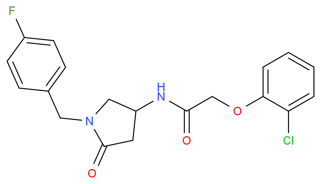 2-(2-chlorophenoxy)-N-[1-(4-fluorobenzyl)-5-oxo-3-pyrrolidinyl]acetamide_分子结构_CAS_)