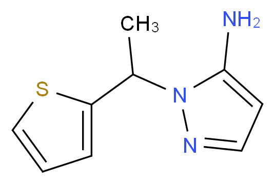 1-(1-thien-2-ylethyl)-1H-pyrazol-5-amine_分子结构_CAS_956949-76-1)