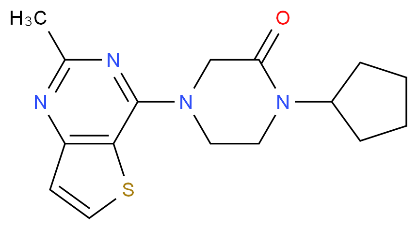 1-cyclopentyl-4-(2-methylthieno[3,2-d]pyrimidin-4-yl)piperazin-2-one_分子结构_CAS_)