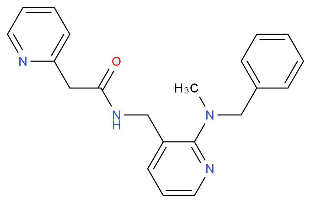 N-({2-[benzyl(methyl)amino]-3-pyridinyl}methyl)-2-(2-pyridinyl)acetamide_分子结构_CAS_)