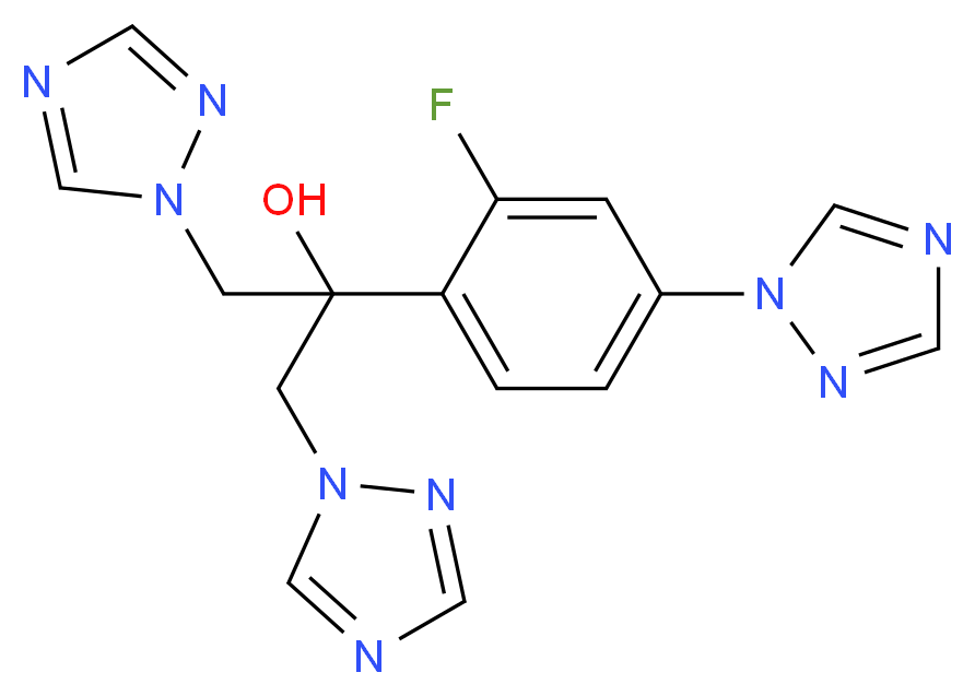 2-[2-fluoro-4-(1H-1,2,4-triazol-1-yl)phenyl]-1,3-bis(1H-1,2,4-triazol-1-yl)propan-2-ol_分子结构_CAS_871550-15-1