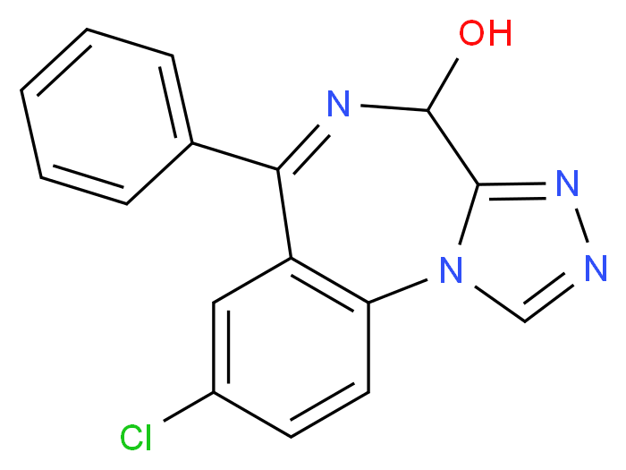 12-chloro-9-phenyl-2,4,5,8-tetraazatricyclo[8.4.0.0<sup>2</sup>,<sup>6</sup>]tetradeca-1(10),3,5,8,11,13-hexaen-7-ol_分子结构_CAS_30896-56-1