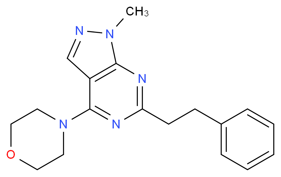 1-methyl-4-(4-morpholinyl)-6-(2-phenylethyl)-1H-pyrazolo[3,4-d]pyrimidine_分子结构_CAS_)