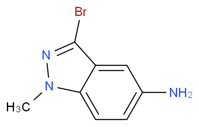 3-Bromo-1-methyl-1H-indazol-5-amine_分子结构_CAS_1092351-49-9)