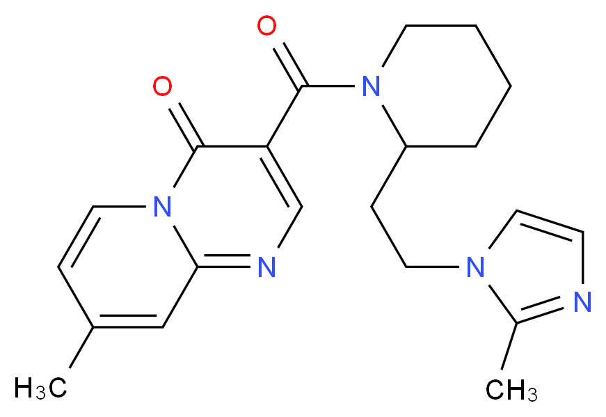 8-methyl-3-({2-[2-(2-methyl-1H-imidazol-1-yl)ethyl]-1-piperidinyl}carbonyl)-4H-pyrido[1,2-a]pyrimidin-4-one_分子结构_CAS_)