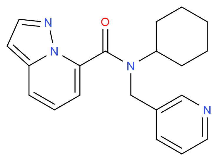 N-cyclohexyl-N-(pyridin-3-ylmethyl)pyrazolo[1,5-a]pyridine-7-carboxamide_分子结构_CAS_)