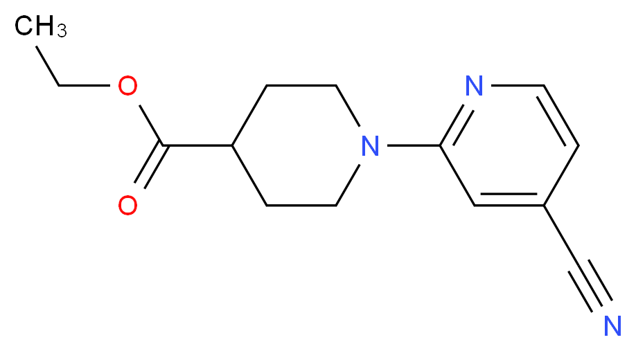 ethyl 1-(4-cyanopyridin-2-yl)piperidine-4-carboxylate_分子结构_CAS_906352-67-8