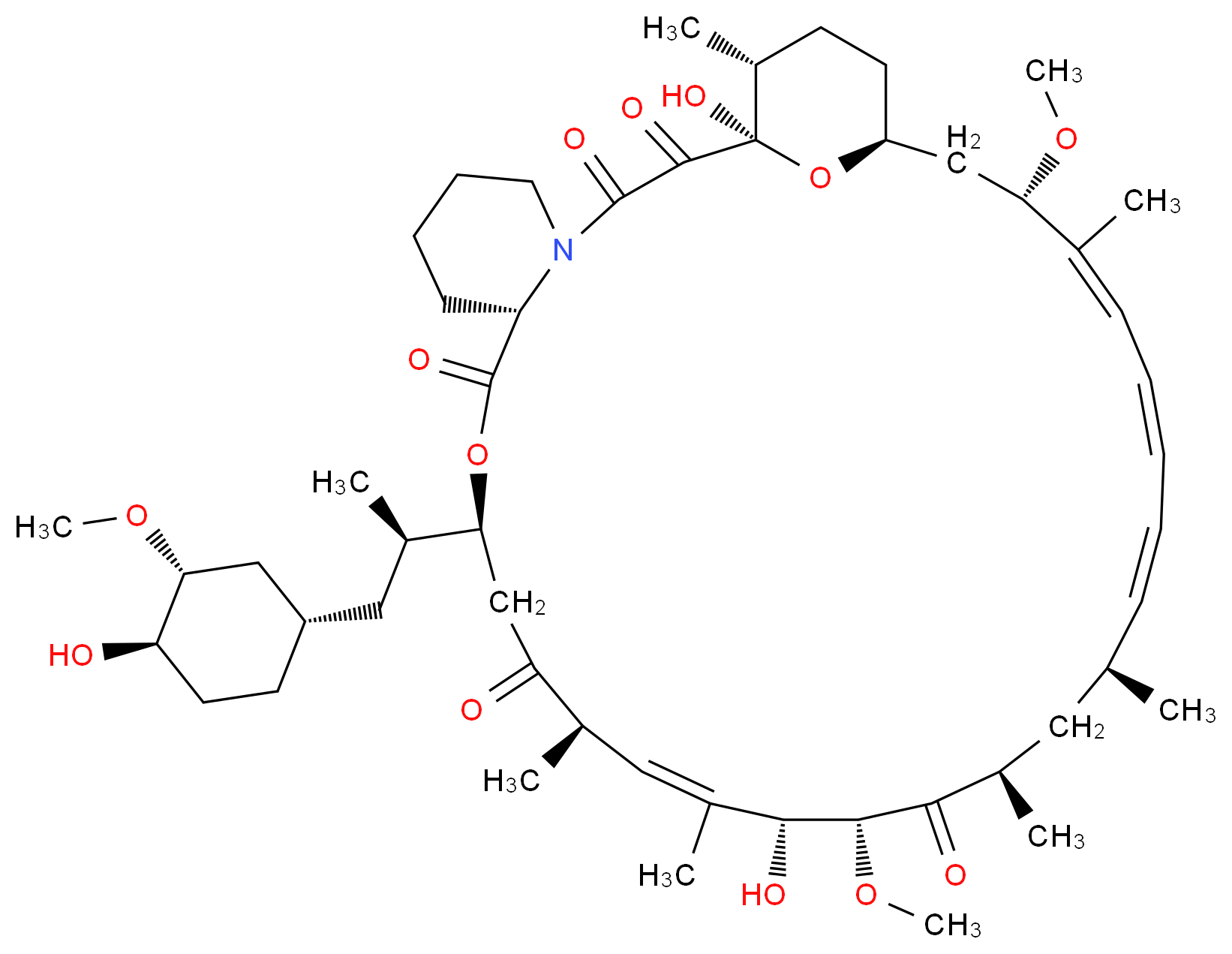 Rapamycin from Streptomyces hygroscopicus_分子结构_CAS_53123-88-9)