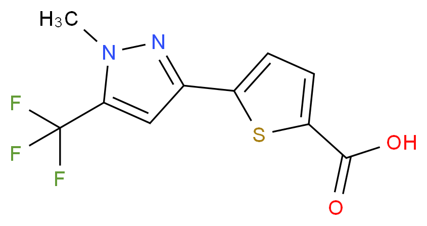 5-[1-Methyl-5-(trifluoromethyl)-1H-pyrazol-3-yl]thiophene-2-carboxylic acid_分子结构_CAS_223499-20-5)