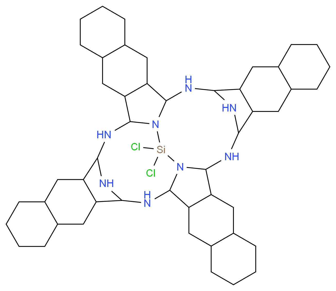 二氯化硅2,3-萘醛菁_分子结构_CAS_92396-91-3)