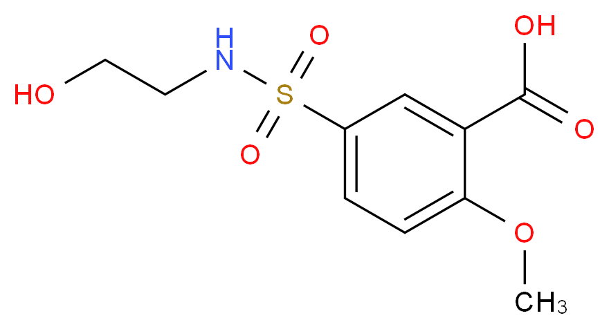 5-[(2-hydroxyethyl)sulfamoyl]-2-methoxybenzoic acid_分子结构_CAS_326907-68-0