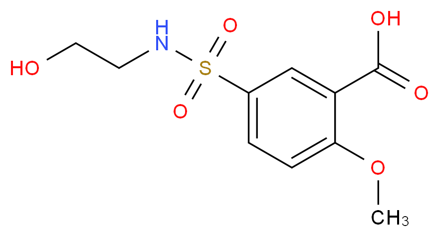 5-{[(2-hydroxyethyl)amino]sulfonyl}-2-methoxybenzoic acid_分子结构_CAS_326907-68-0)