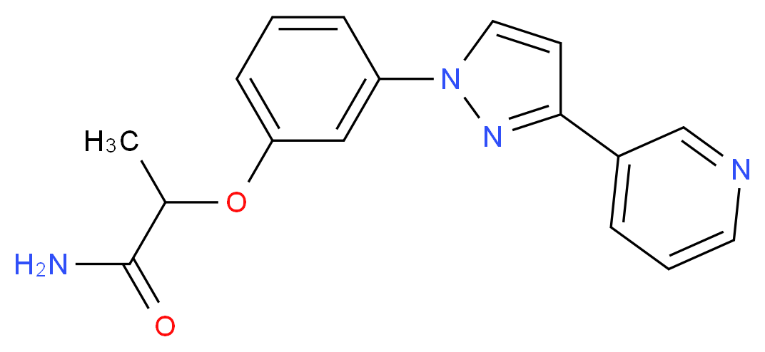 2-[3-(3-pyridin-3-yl-1H-pyrazol-1-yl)phenoxy]propanamide_分子结构_CAS_)