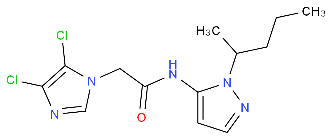 2-(4,5-dichloro-1H-imidazol-1-yl)-N-[1-(1-methylbutyl)-1H-pyrazol-5-yl]acetamide_分子结构_CAS_)
