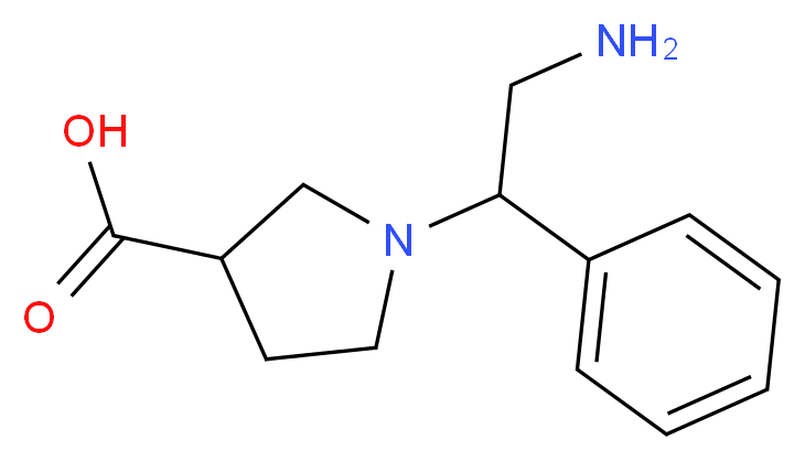 1-(2-AMINO-1-PHENYL-ETHYL)-PYRROLIDINE-3-CARBOXYLIC ACID_分子结构_CAS_886364-11-0)
