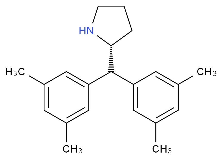 (2R)-2-[bis(3,5-dimethylphenyl)methyl]pyrrolidine_分子结构_CAS_948595-04-8