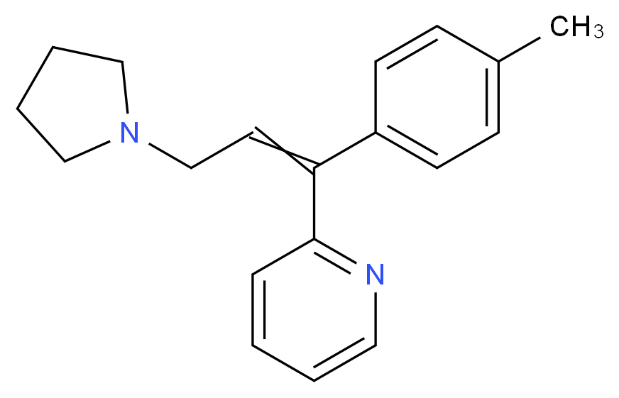 2-[1-(4-methylphenyl)-3-(pyrrolidin-1-yl)prop-1-en-1-yl]pyridine_分子结构_CAS_486-12-4