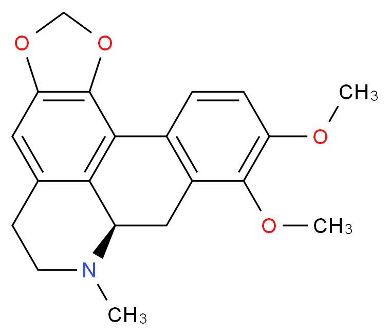 (12R)-15,16-dimethoxy-11-methyl-3,5-dioxa-11-azapentacyclo[10.7.1.0<sup>2</sup>,<sup>6</sup>.0<sup>8</sup>,<sup>2</sup><sup>0</sup>.0<sup>1</sup><sup>4</sup>,<sup>1</sup><sup>9</sup>]icosa-1(20),2(6),7,14(19),15,17-hexaene_分子结构_CAS_25127-29-1