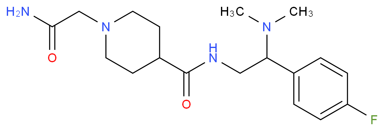 1-(2-amino-2-oxoethyl)-N-[2-(dimethylamino)-2-(4-fluorophenyl)ethyl]-4-piperidinecarboxamide_分子结构_CAS_)