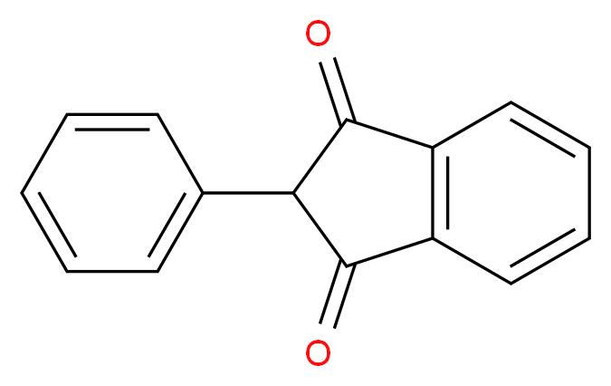 2-苯基-1,3-茚满二酮_分子结构_CAS_83-12-5)