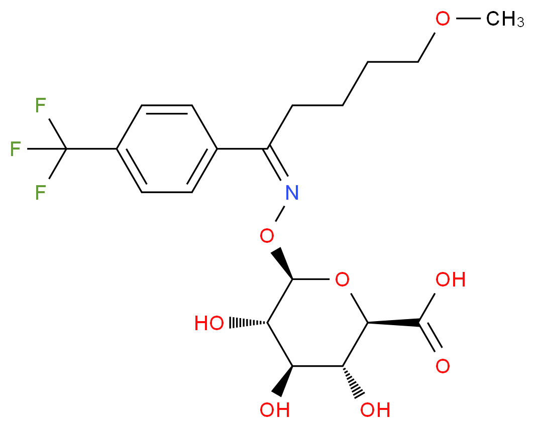 (2R,3R,4R,5S,6R)-3,4,5-trihydroxy-6-{[(Z)-{5-methoxy-1-[4-(trifluoromethyl)phenyl]pentylidene}amino]oxy}oxane-2-carboxylic acid_分子结构_CAS_9013-34-7