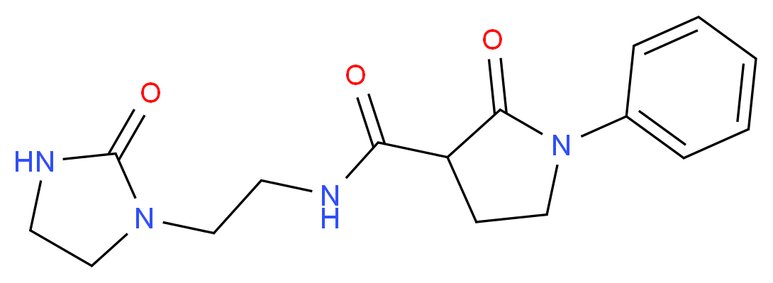 2-oxo-N-[2-(2-oxoimidazolidin-1-yl)ethyl]-1-phenylpyrrolidine-3-carboxamide_分子结构_CAS_)