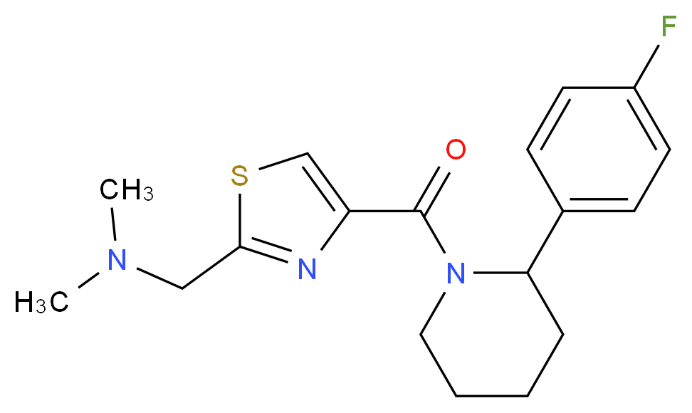 1-(4-{[2-(4-fluorophenyl)-1-piperidinyl]carbonyl}-1,3-thiazol-2-yl)-N,N-dimethylmethanamine_分子结构_CAS_)