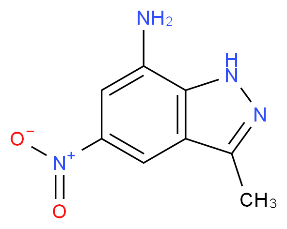 3-methyl-5-nitro-1H-indazol-7-amine_分子结构_CAS_647853-25-6