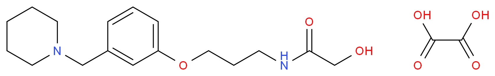 2-hydroxy-N-{3-[3-(piperidin-1-ylmethyl)phenoxy]propyl}acetamide; oxalic acid_分子结构_CAS_110925-92-3