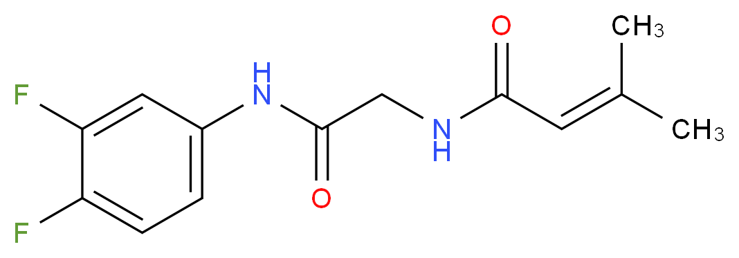 N-{2-[(3,4-difluorophenyl)amino]-2-oxoethyl}-3-methylbut-2-enamide (non-preferred name)_分子结构_CAS_)