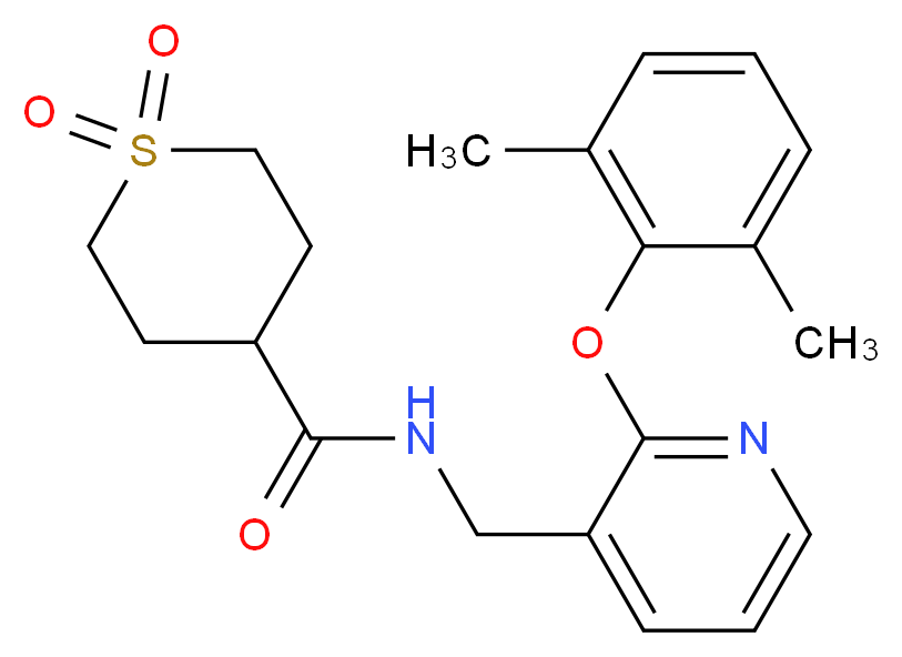 N-{[2-(2,6-dimethylphenoxy)pyridin-3-yl]methyl}tetrahydro-2H-thiopyran-4-carboxamide 1,1-dioxide_分子结构_CAS_)