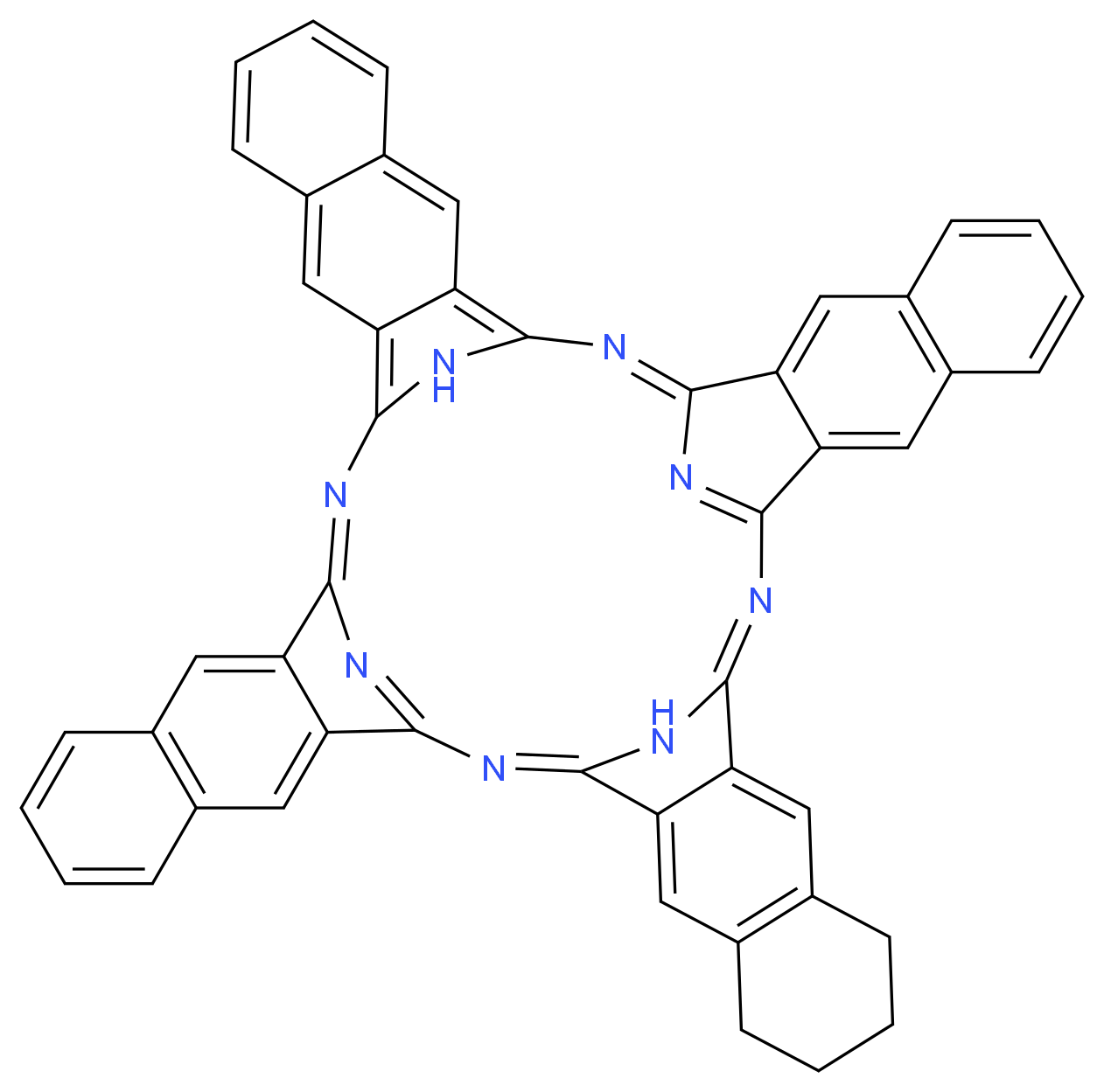 2,15,28,41,53,54,55,56-octaazatridecacyclo[40.10.1.1<sup>3</sup>,<sup>1</sup><sup>4</sup>.1<sup>1</sup><sup>6</sup>,<sup>2</sup><sup>7</sup>.1<sup>2</sup><sup>9</sup>,<sup>4</sup><sup>0</sup>.0<sup>4</sup>,<sup>1</sup><sup>3</sup>.0<sup>6</sup>,<sup>1</sup><sup>1</sup>.0<sup>1</sup><sup>7</sup>,<sup>2</sup><sup>6</sup>.0<sup>1</sup><sup>9</sup>,<sup>2</sup><sup>4</sup>.0<sup>3</sup><sup>0</sup>,<sup>3</sup><sup>9</sup>.0<sup>3</sup><sup>2</sup>,<sup>3</sup><sup>7</sup>.0<sup>4</sup><sup>3</sup>,<sup>5</sup><sup>2</sup>.0<sup>4</sup><sup>5</sup>,<sup>5</sup><sup>0</sup>]hexapentaconta-1,3,5,7,9,11,13,15,17,19,21,23,25,27(55),28,30,32(37),38,40,42(53),43,45,47,49,51-pentacosaene_分子结构_CAS_23627-89-6