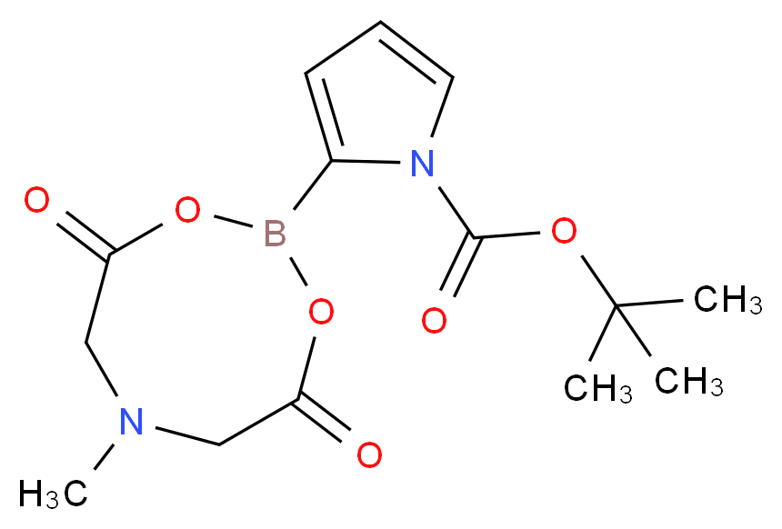 tert-butyl 2-(6-methyl-4,8-dioxo-1,3,6,2-dioxazaborocan-2-yl)-1H-pyrrole-1-carboxylate_分子结构_CAS_1158984-94-1