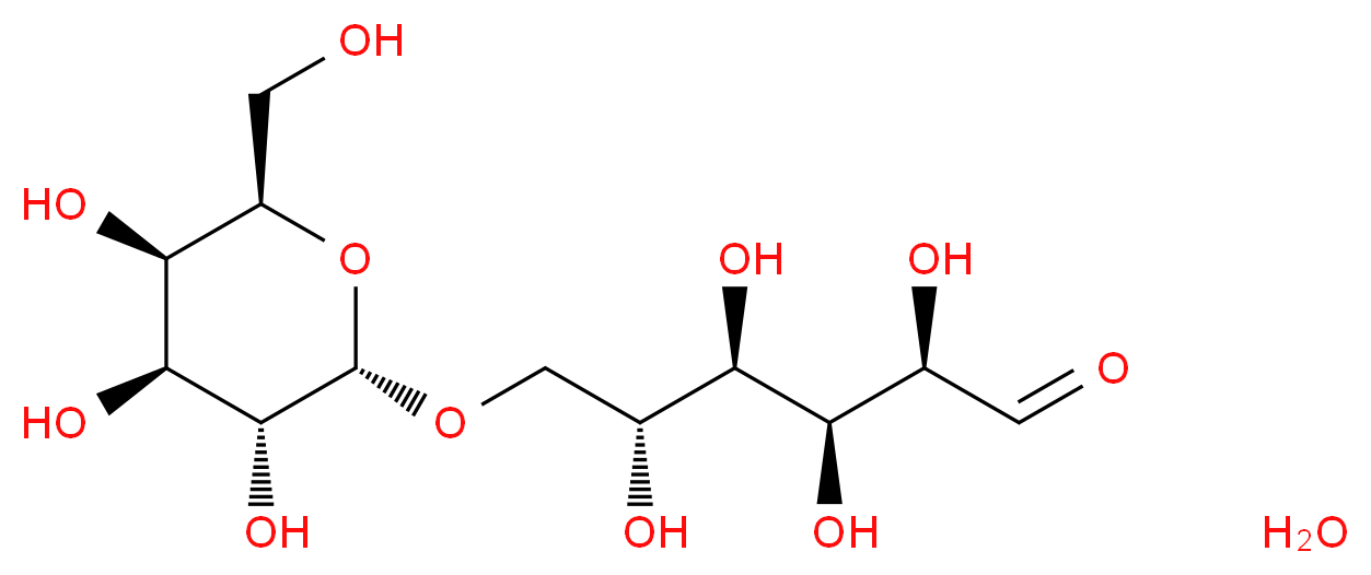 (2R,3S,4R,5R)-2,3,4,5-tetrahydroxy-6-{[(2S,3R,4S,5R,6R)-3,4,5-trihydroxy-6-(hydroxymethyl)oxan-2-yl]oxy}hexanal hydrate_分子结构_CAS_585-99-9
