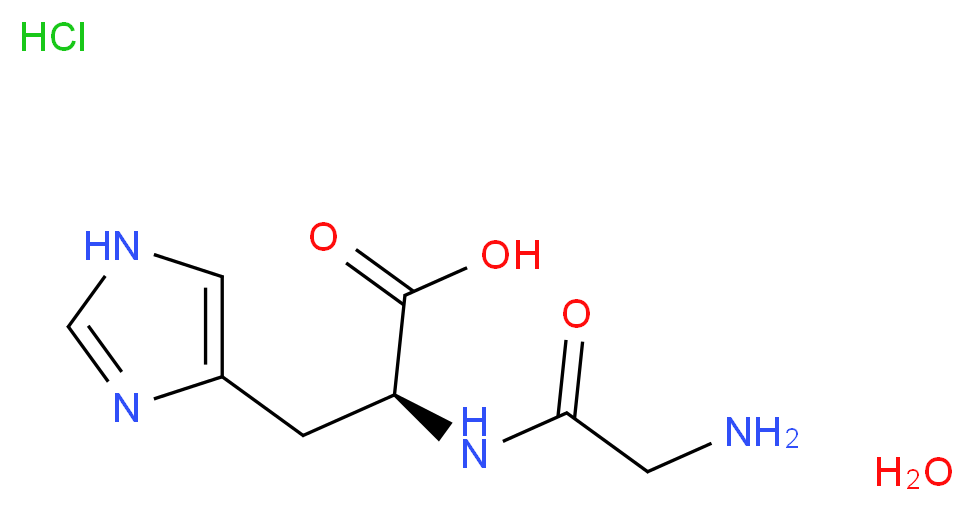 (2S)-2-(2-aminoacetamido)-3-(1H-imidazol-4-yl)propanoic acid hydrate hydrochloride_分子结构_CAS_3486-76-8