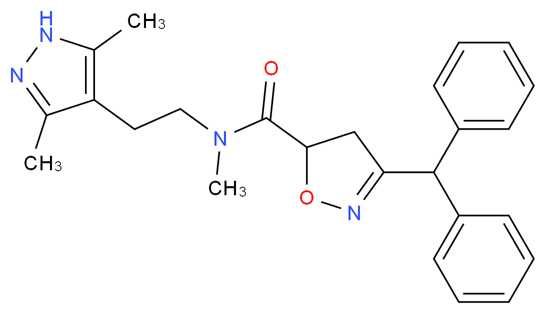 N-[2-(3,5-dimethyl-1H-pyrazol-4-yl)ethyl]-3-(diphenylmethyl)-N-methyl-4,5-dihydro-5-isoxazolecarboxamide_分子结构_CAS_)