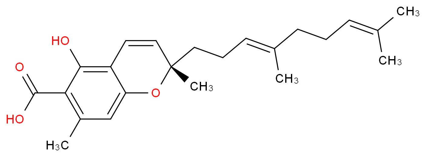 (2S)-2-[(3E)-4,8-dimethylnona-3,7-dien-1-yl]-5-hydroxy-2,7-dimethyl-2H-chromene-6-carboxylic acid_分子结构_CAS_82003-90-5