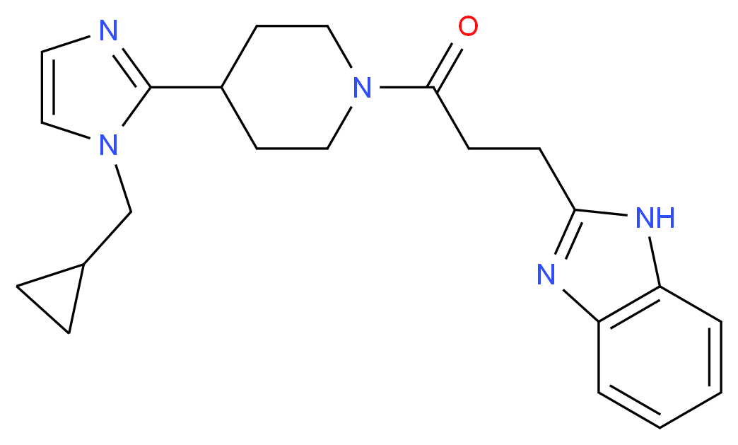 2-(3-{4-[1-(cyclopropylmethyl)-1H-imidazol-2-yl]piperidin-1-yl}-3-oxopropyl)-1H-benzimidazole_分子结构_CAS_)