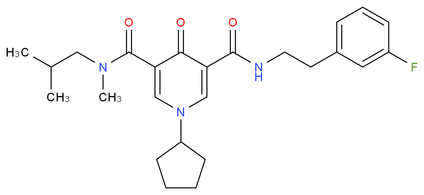 1-cyclopentyl-N'-[2-(3-fluorophenyl)ethyl]-N-isobutyl-N-methyl-4-oxo-1,4-dihydro-3,5-pyridinedicarboxamide_分子结构_CAS_)